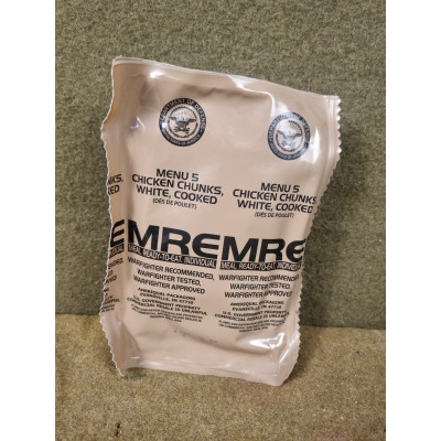 USA RAÇÃO MRE Nova Geração MENU 05 - PEDAÇOS DE FRANGO BRANCO COZIDOS NOVA GERAÇÃO